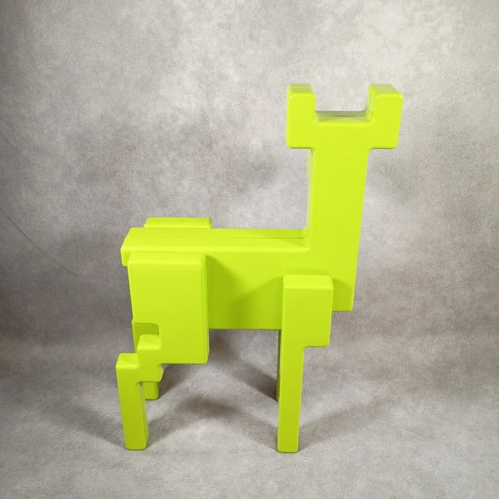 IKEA Monika Mulder Deer Figurine Green Metal Modern Geometric Decor